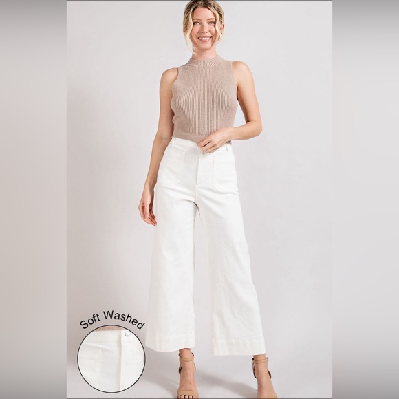 Soft Wash Wide Leg Jeans - eesome - Picture 3 of 3